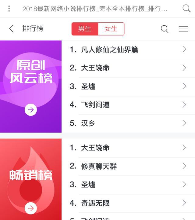 最新网络小说排行_网游小说排行榜