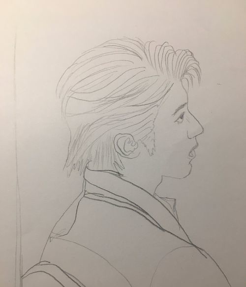 蔡徐坤线描画教你画蔡徐坤的侧脸画帅气少年划重点了