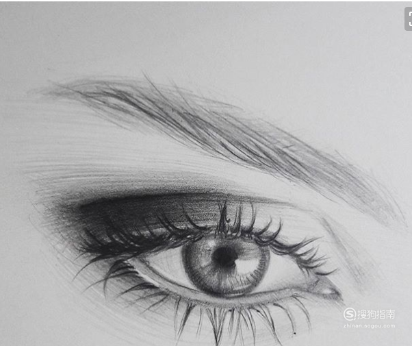 眼睛的素描快速绘画