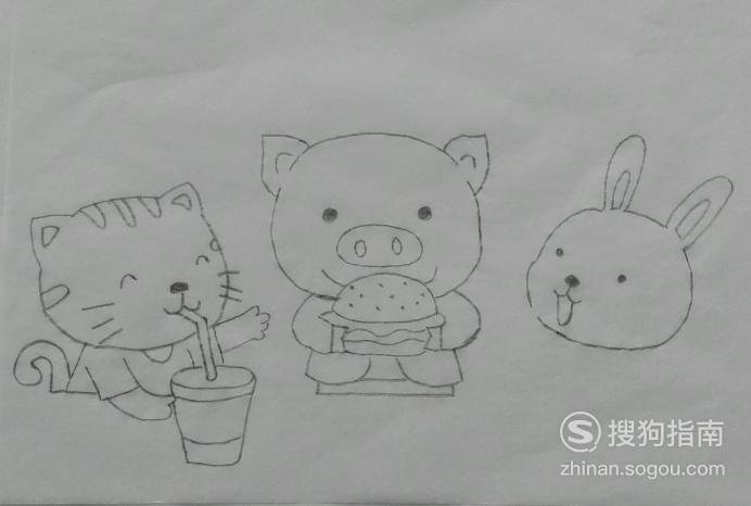 如何画动物朋友聚餐的简笔画看完你就知道了