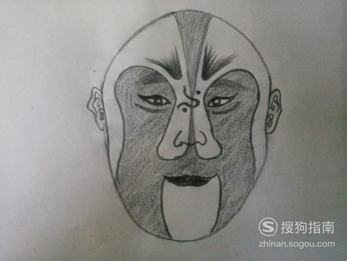 简笔画京剧脸谱之严颜照着学就行了