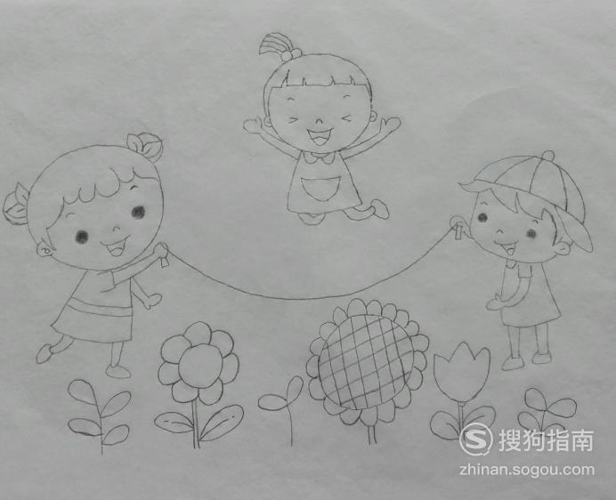如何画跳绳的简笔画看完你学会了么