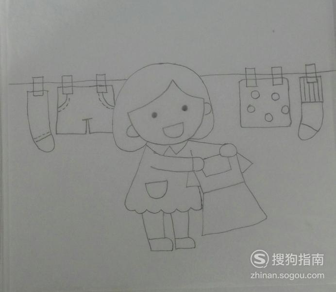 如何画妈妈晾衣服的简笔画详情介绍