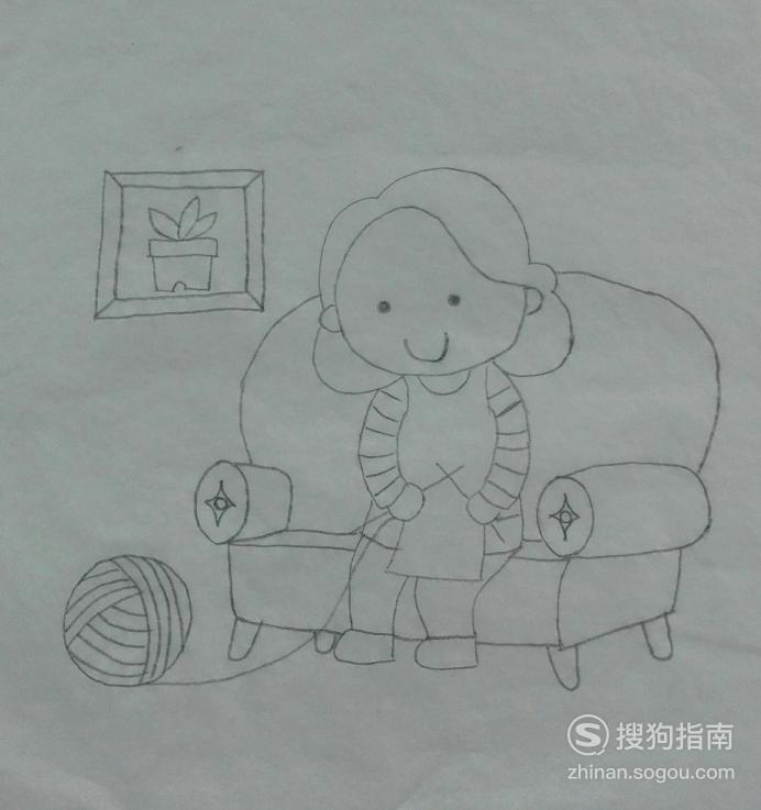 如何画妈妈织毛衣的简笔画看完就明白