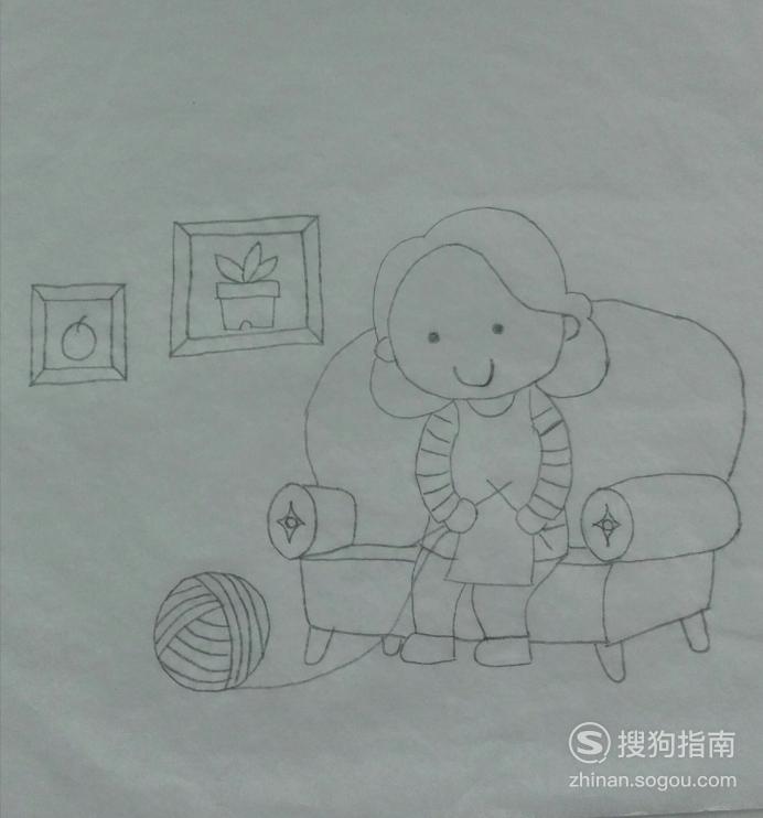 如何画妈妈织毛衣的简笔画看完就明白