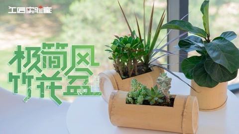 DIY极简风格竹花盆