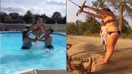 妹子们不一样的跳水姿势 比基尼美女花样跳水爆笑失误锦集 36