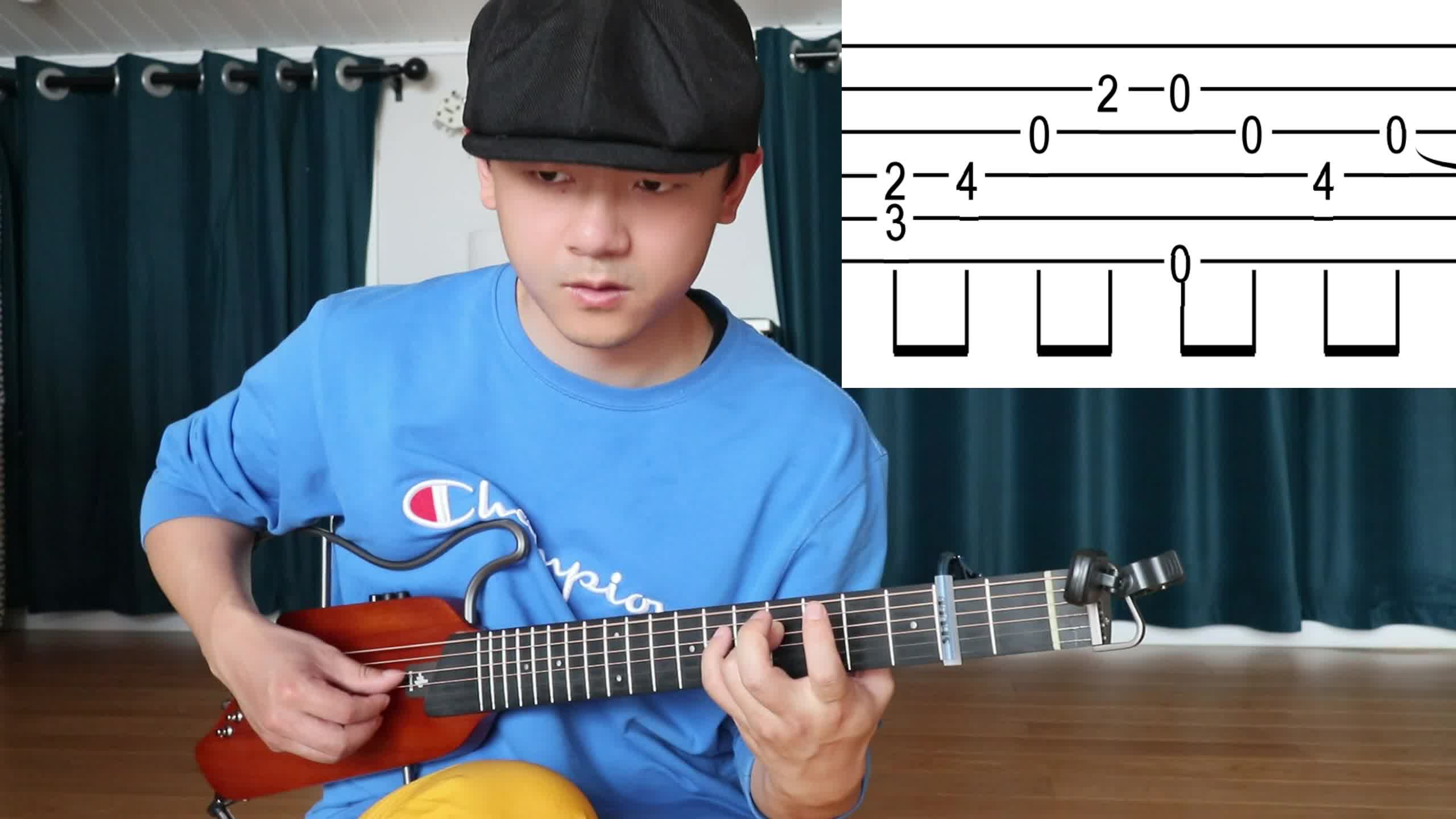 【潇潇指弹教学】岸部真明《夏天过后的大海》第一部分吉他教学  夏終海