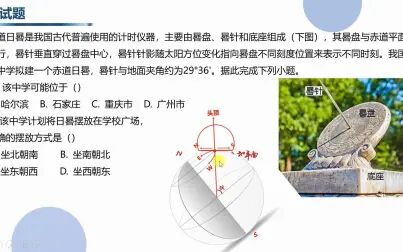 [图]高考地理 赤道式日晷原理及应用