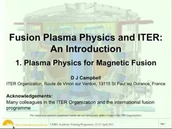 [图]Fusion Plasma Physics in Magnetic Fusion--DJ Campbell