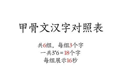 [图]甲骨文汉字对照表