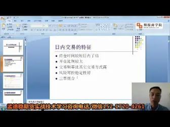 [图]孟德稳期货实战技术网络直播课程