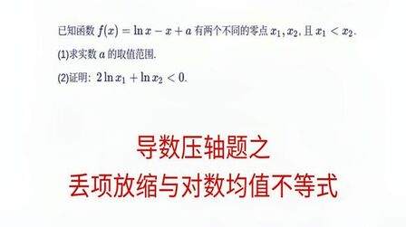 [图]高三数学,导数压轴题,丢项放缩与对数均值不等式