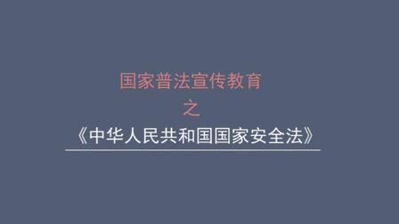 [图]《中华人民共和国国家安全法》宣传片