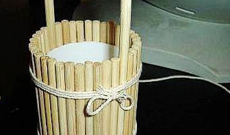 神器巧妙利用筷子制作手工艺品小水桶
