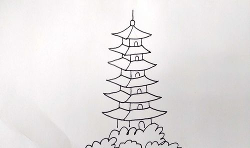 怎么画杭州西湖边的雷峰塔如何画雷峰塔简笔画