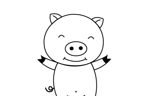 使用ai软件画一只可爱的卡通小猪