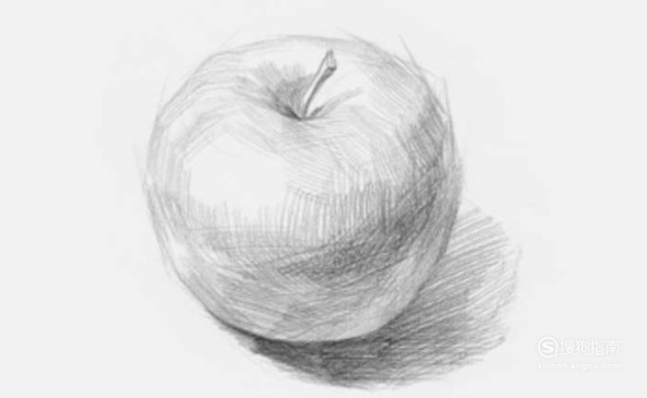 怎么画个素描苹果