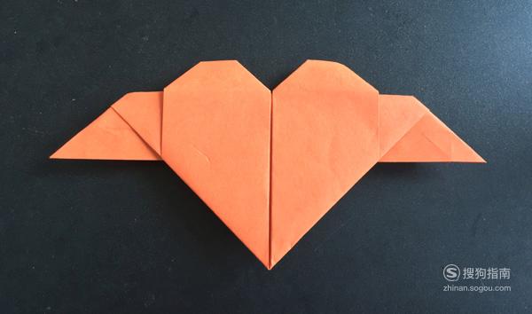 手工折纸如何折带翅膀的爱心优质