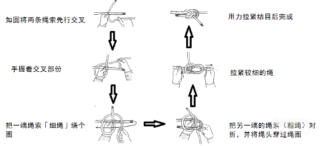 给绳子打结的方法一