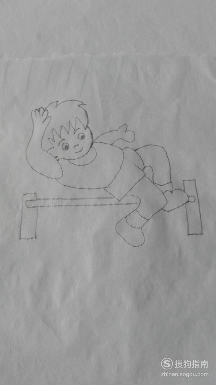 如何画跳高的小男孩的简笔画优质