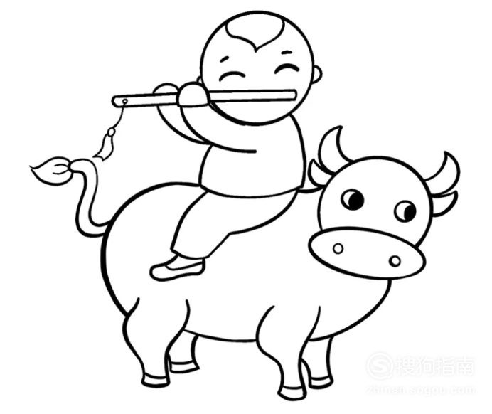 怎么画牧童骑牛