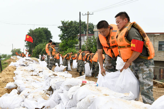 安徽淮南:抢筑子堤迎战淮河洪峰(12) 第12页