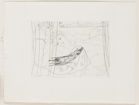 毕加索-Intertwined Minotaur and Young Woman Dreaming Beneath a Window (Minotaure et jeune femme enlacés rêvant sous une fenêtre) 第1页