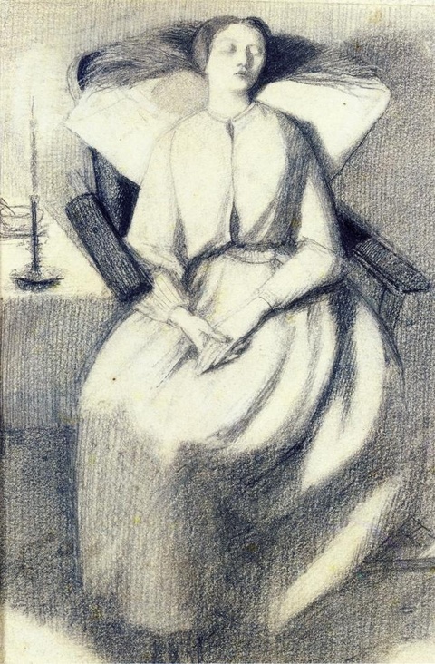 罗塞蒂-Elizabeth Siddal Seated in a Chair 第1页