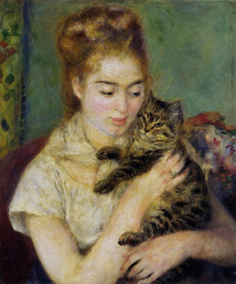 雷诺阿-Woman with a Cat 第1页