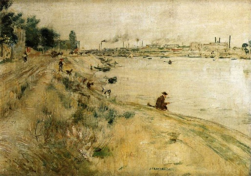 米勒-Fisherman on the Bank of Seine 第1页