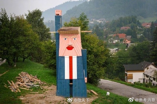 斯洛文尼亚村庄出现特朗普雕像 引发争议 第1页