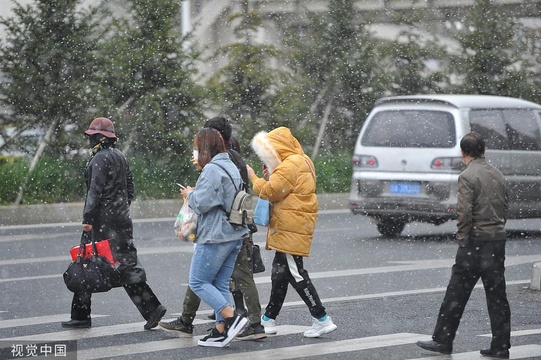 长春迎来今秋冬以来首场降雪 大片雪花纷纷落下(5) 第5页