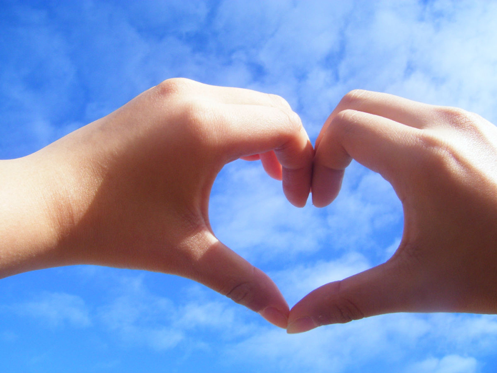 最流行的爱心手势图早安问候语早安心语祝福语