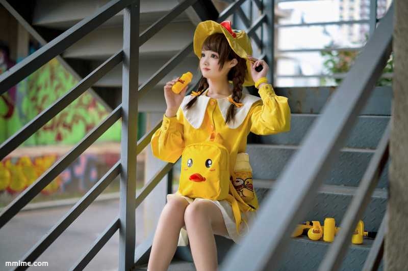 图片[3]-羽天Shine - NO.47 和平精英COS可爱JK 小黄鸭~ [9P11MB]-美了么