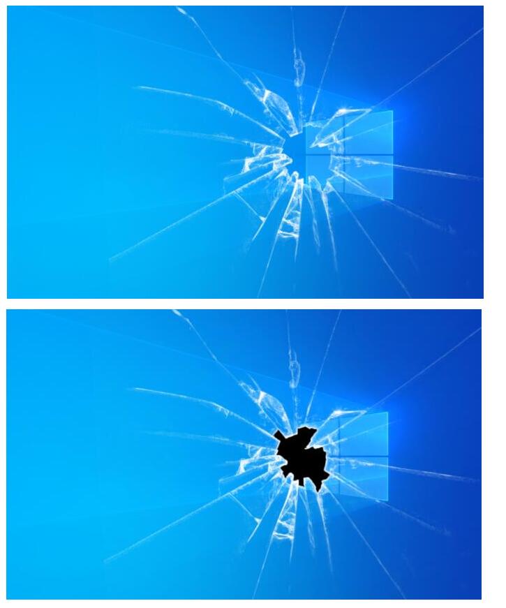 Windows7和Windows10的破裂壁纸