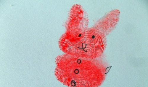 亲子活动手指印画小兔子步步深入