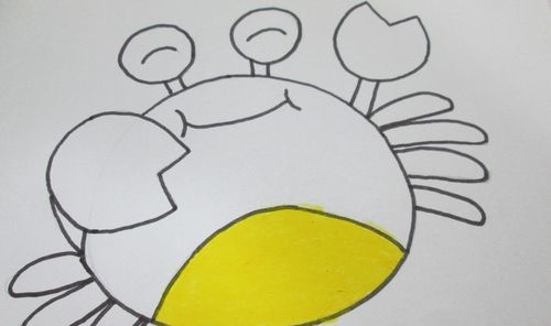 儿童学画小动物：[7]螃蟹的画法，来学习吧