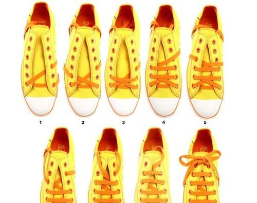 横条鞋带的系法图片