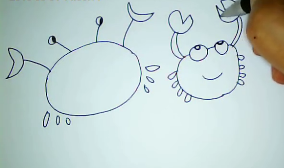 怎样画螃蟹-螃蟹简笔画-简笔画，划重点了 - 天晴经验网