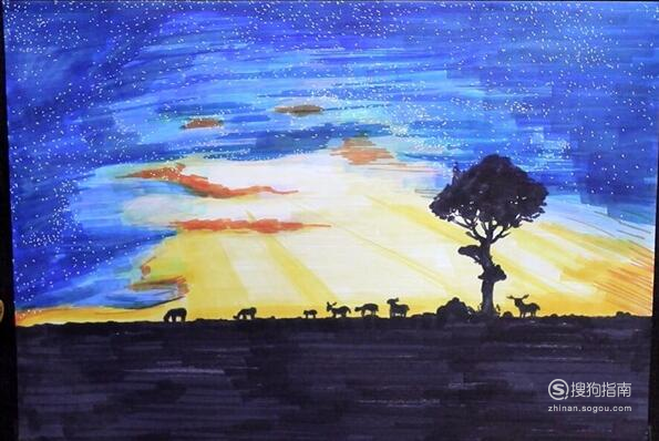 铅笔,a4纸,高光笔,马克笔色号若干,马克笔的色号如下:02在画星空时
