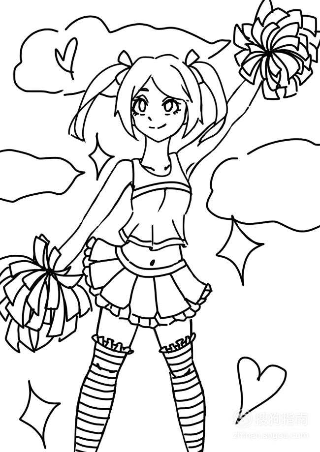 人物绘画啦啦队女孩怎么画来看看吧