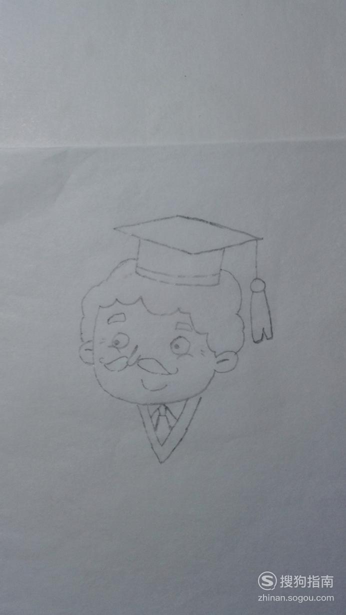 如何画戴博士帽的博士的简笔画,看完你学会了么 - 天晴经验网