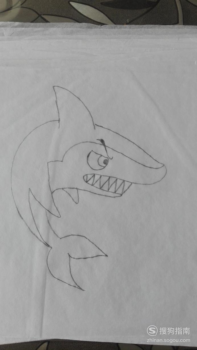 如何画鲨鱼的简笔画学到了学到了