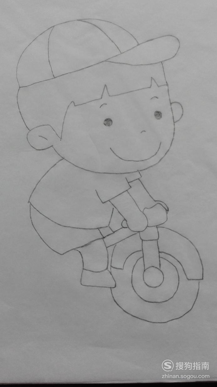 如何画骑自行车的小男孩的简笔画这几步你要了解