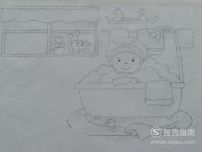 如何画泡澡的小姐姐的简笔画详情揭秘