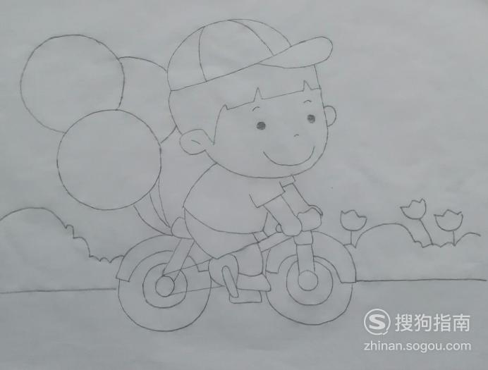 如何画骑自行车的小男孩的简笔画这几步你要了解