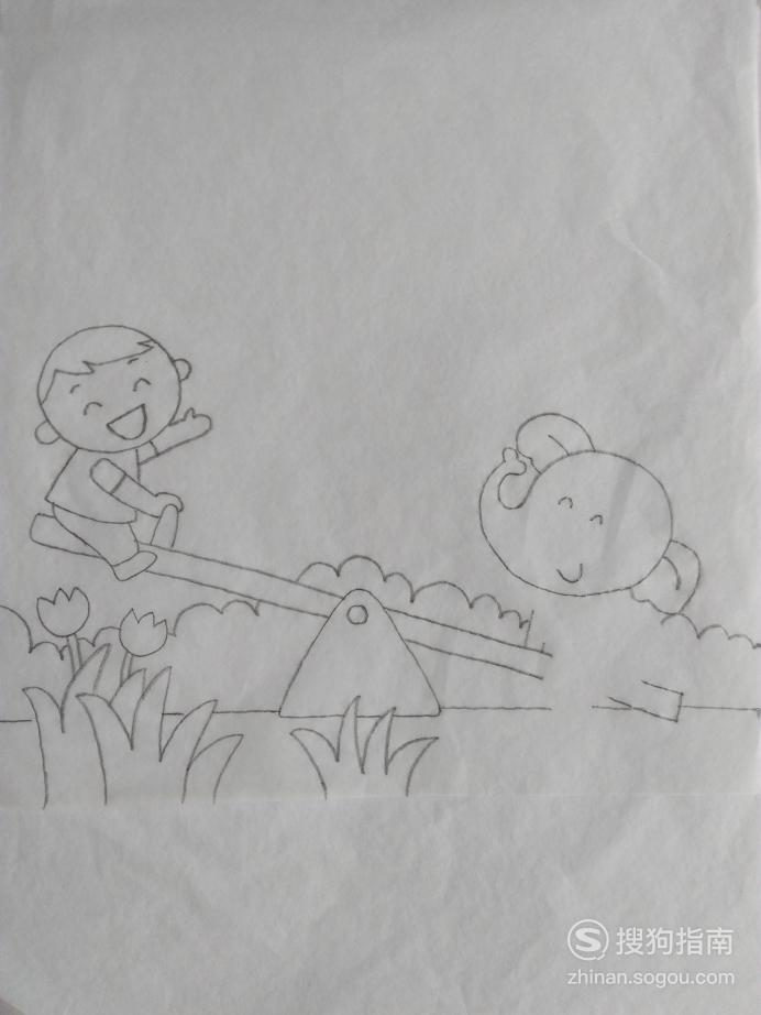 情景画跷跷板的画法你需要学习了