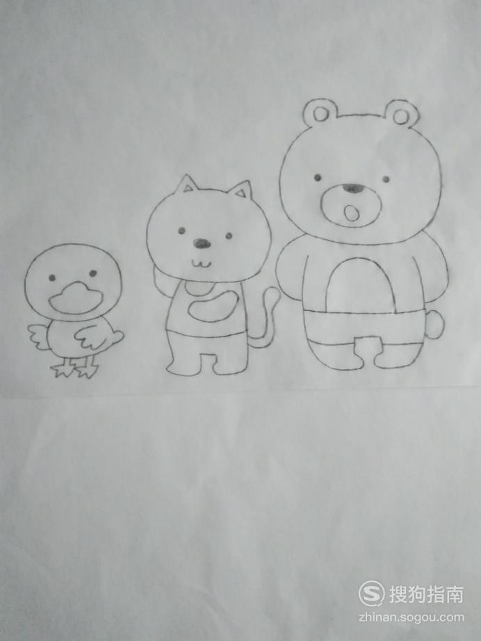 简笔画小动物们比身高的画法具体内容