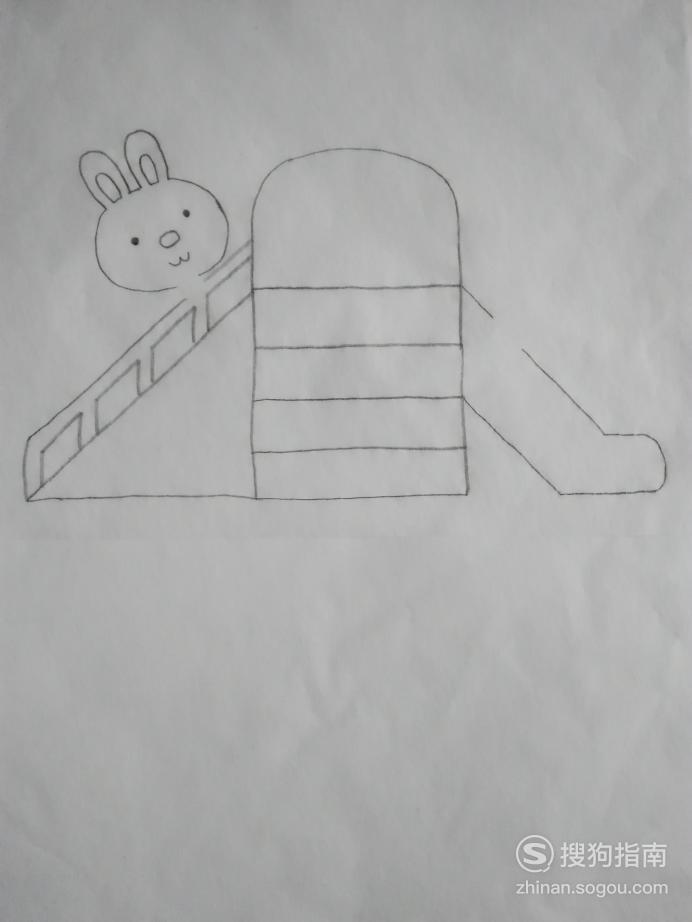 滑滑梯的简笔画 儿童画 简笔画滑滑梯的小动物们的画法优质